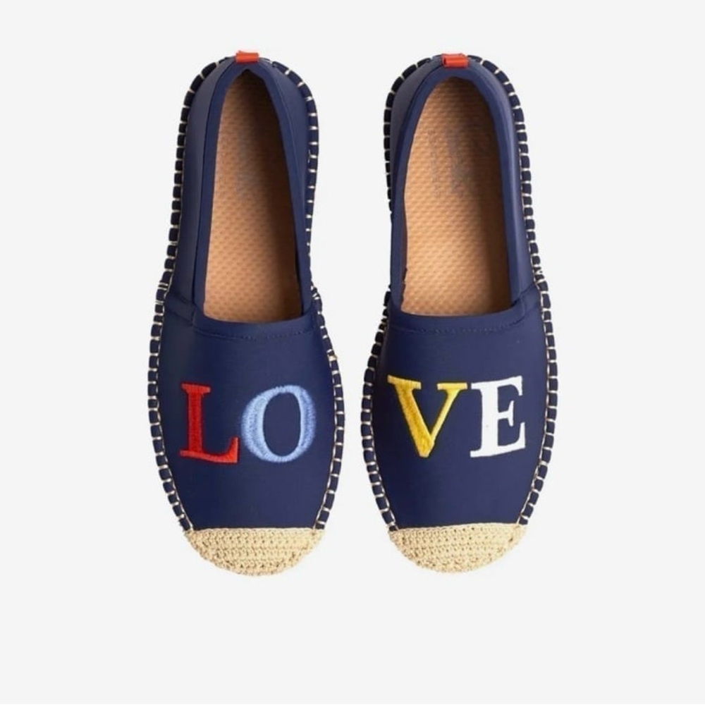 Sea Star Beachwear Beachcomber Navy LOVE Espadrille Water Shoe Size 8